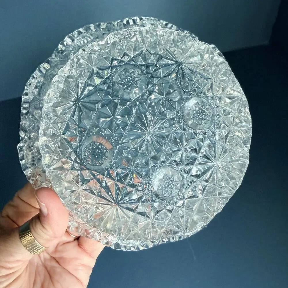 Vintage Cut Glass Bowl Beautiful 6” diameter x 3” tall